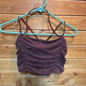 Ruched Burgundy bra Top